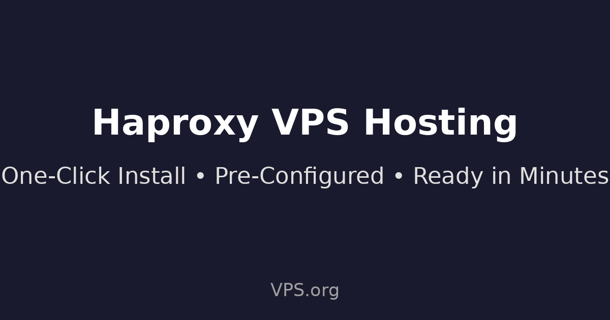 HAProxy - One-Click VPS Installation