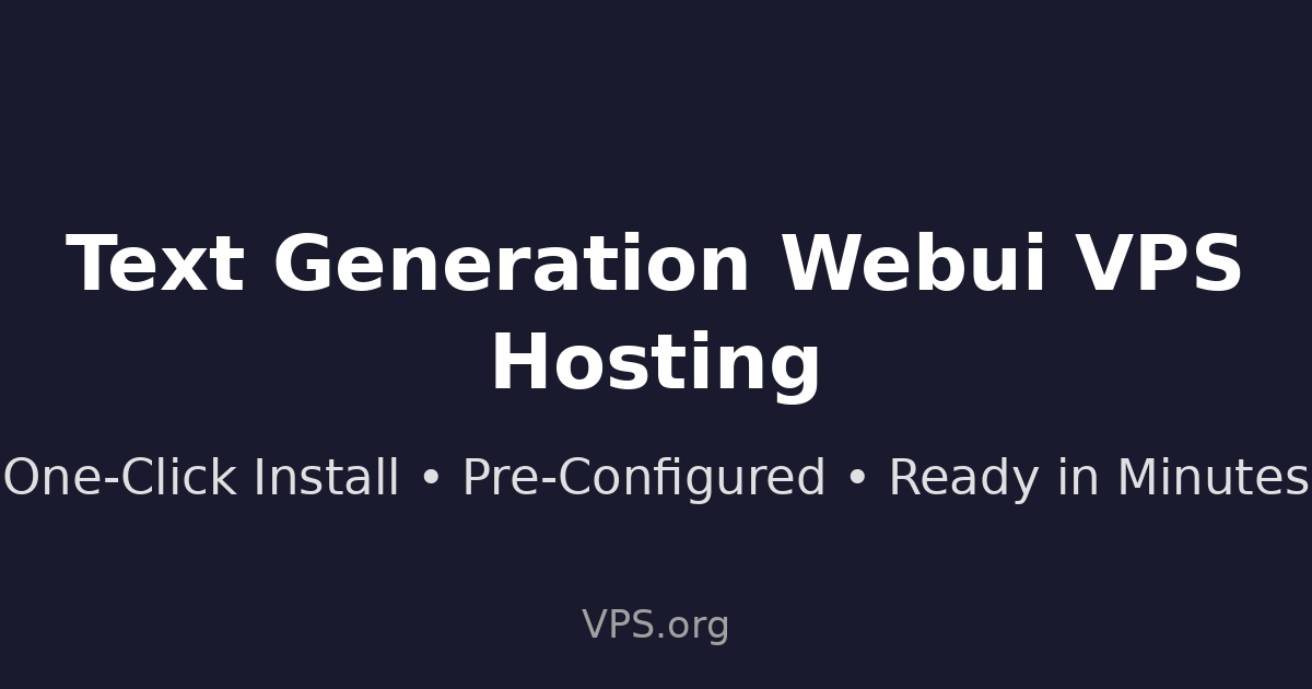 Text Generation WebUI - One-Click VPS Installation